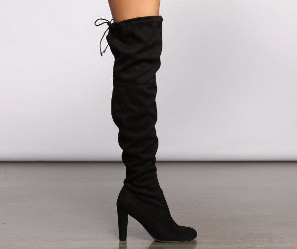 A Chic Vibe Over The Knee Block Heeled Boots - Image 2