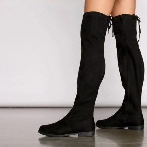 Simply Stylish Flat Over The Knee Boots