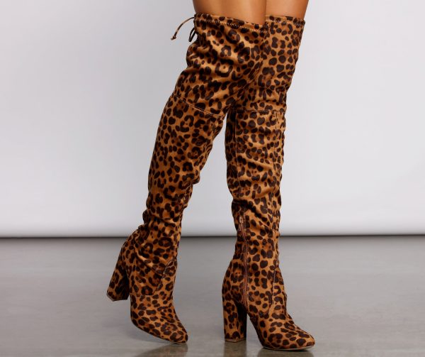 Fierce Fashionista Over The Knee Block Heel Boots - Image 3