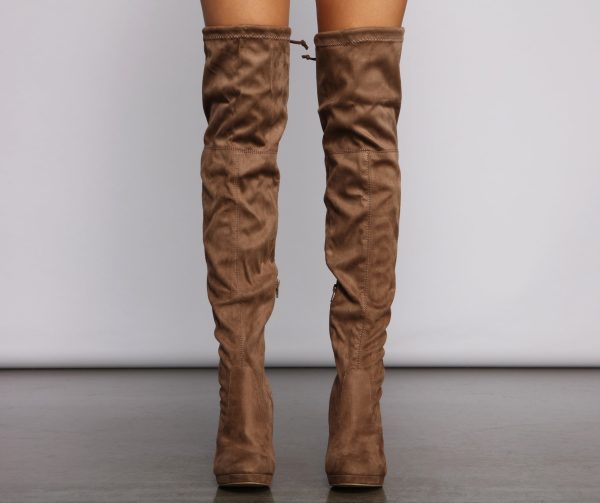 Thigh High Faux Suede Stiletto Boots - Image 7