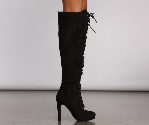 Faux Suede Over The Knee Stiletto Boots - Image 7