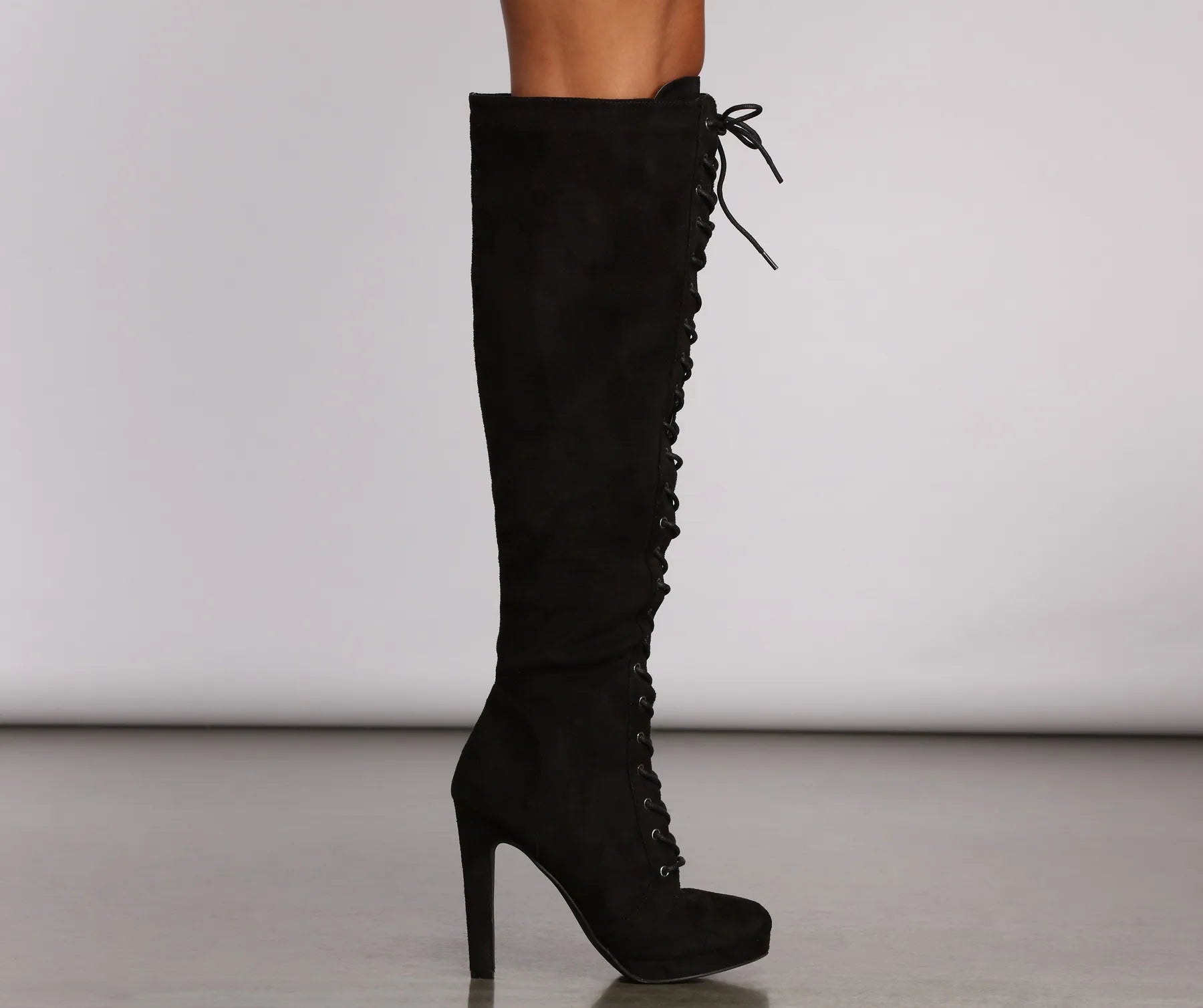 Faux Suede Over The Knee Stiletto Boots - Image 7