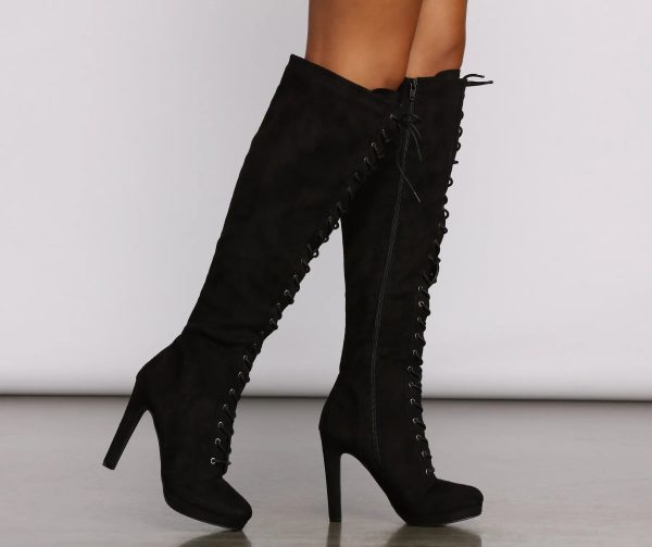 Faux Suede Over The Knee Stiletto Boots - Image 8