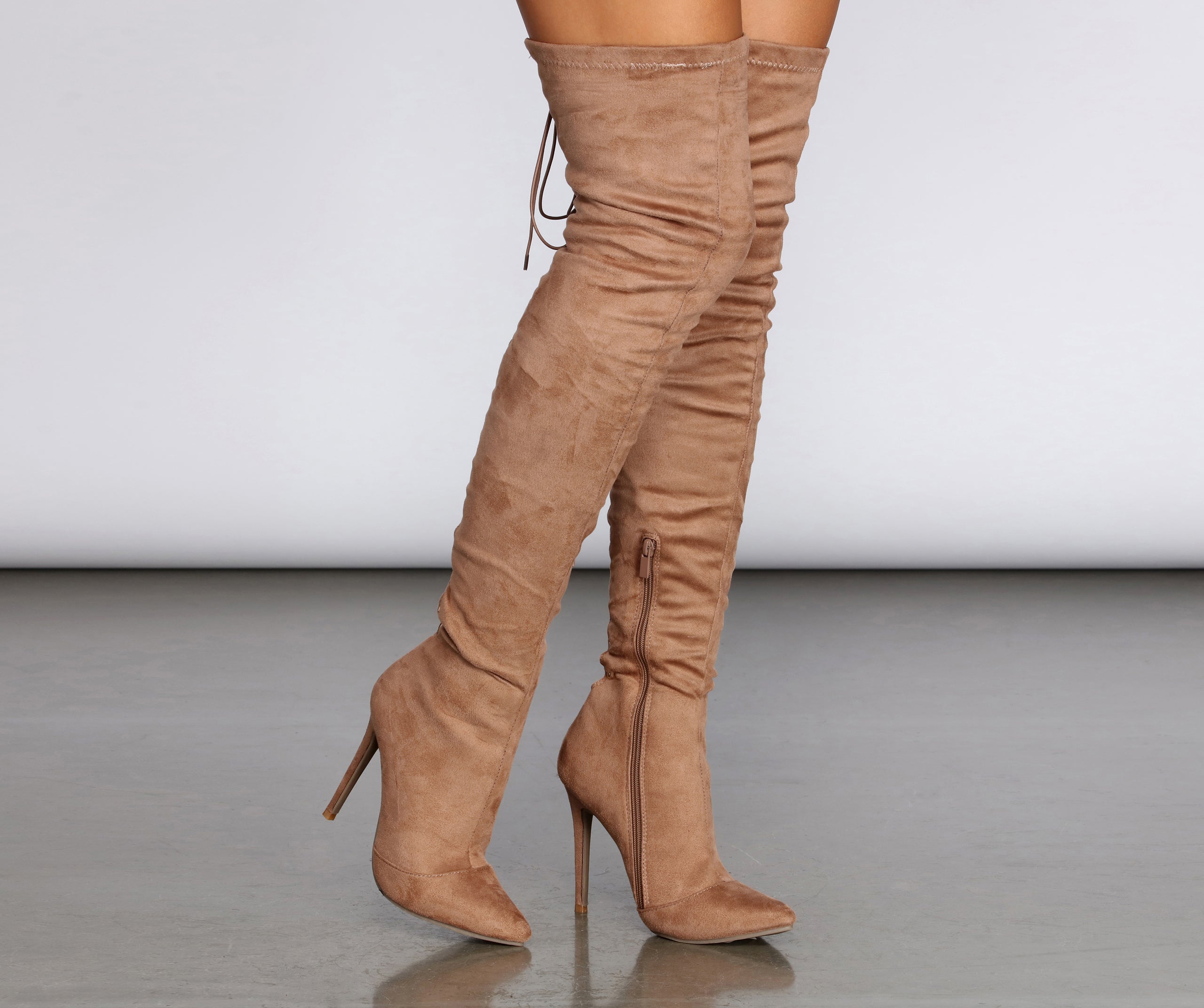 Lace Back Stiletto Boots - Image 2