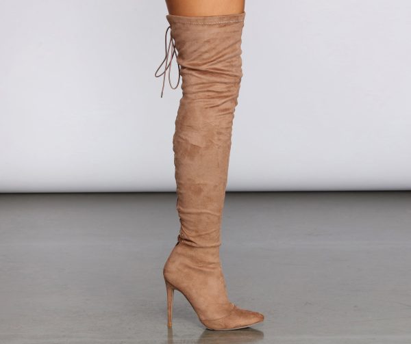 Lace Back Stiletto Boots - Image 3