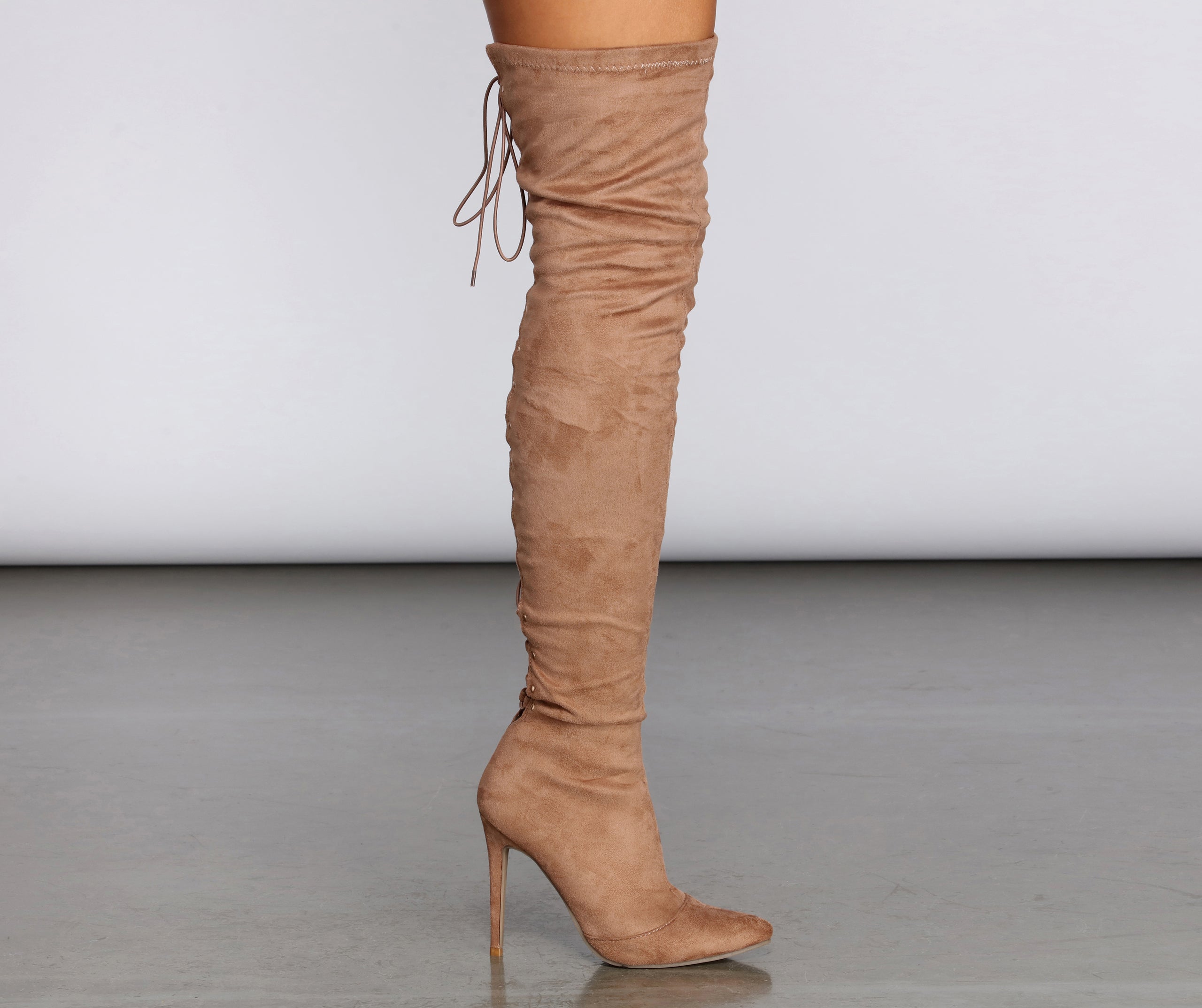 Lace Back Stiletto Boots - Image 3