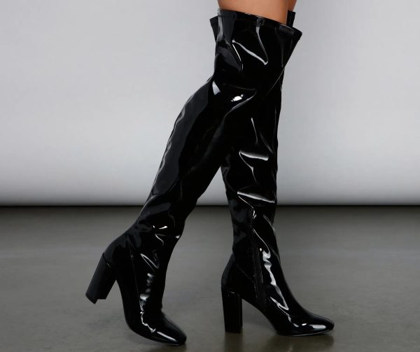 So Seductive Patent Leather Thigh-High Boots - Image 9