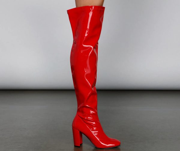 So Seductive Patent Leather Thigh-High Boots - Image 2