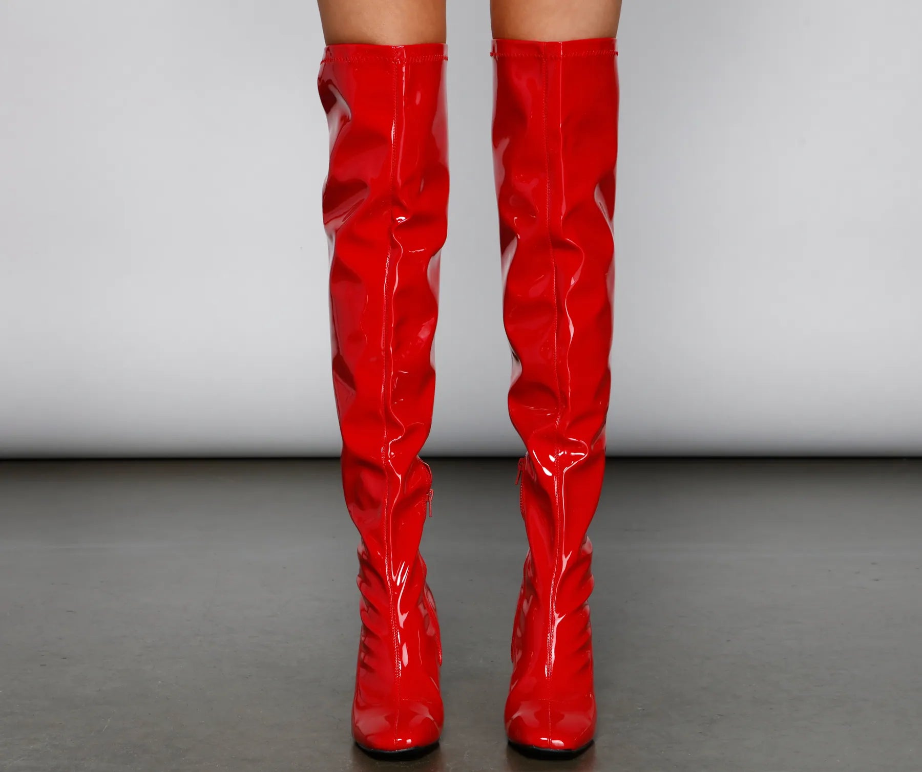 So Seductive Patent Leather Thigh-High Boots - Image 4