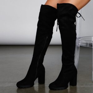 Bold Babe Lug Sole Faux Suede Boots