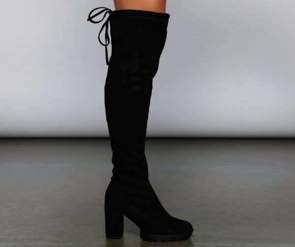 Bold Babe Lug Sole Faux Suede Boots - Image 4