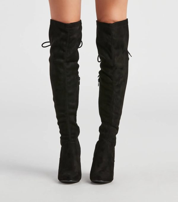 So Chic Over-The-Knee Lace Up Boots - Image 3