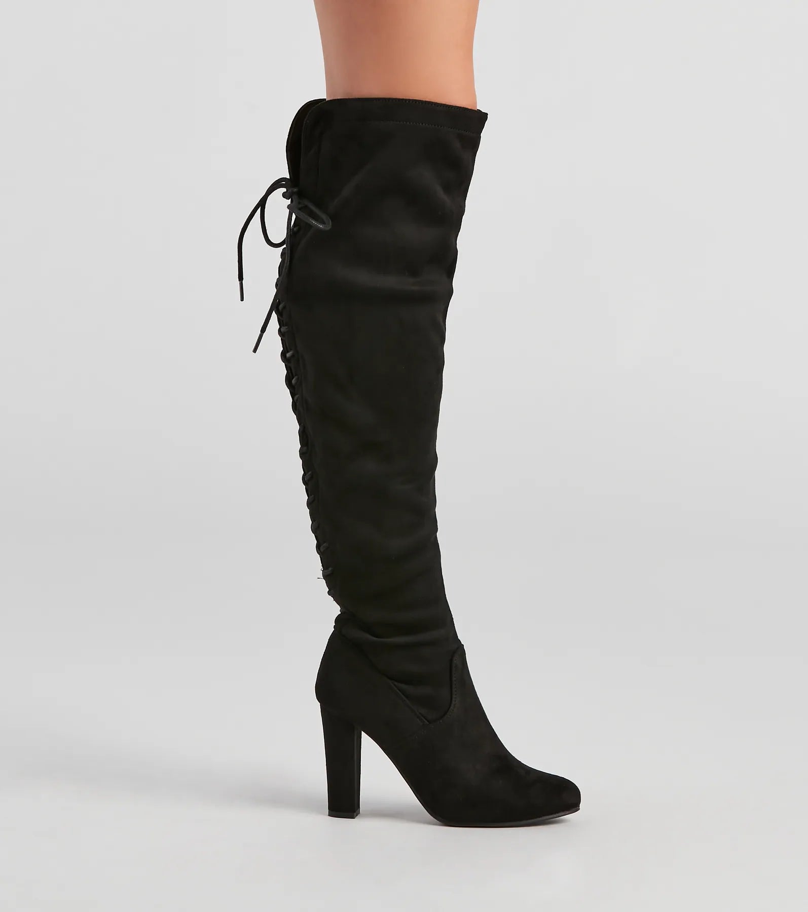 So Chic Over-The-Knee Lace Up Boots - Image 4
