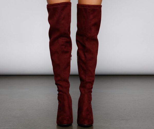 Essential Over The Knee Faux Suede Boots - Image 7