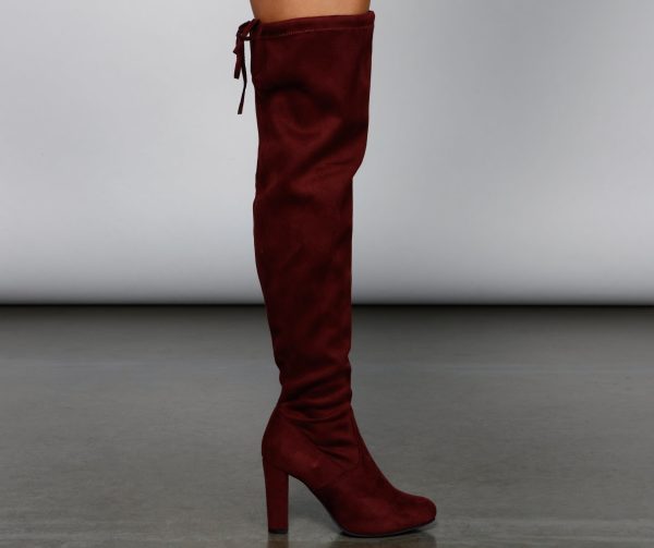 Essential Over The Knee Faux Suede Boots - Image 9