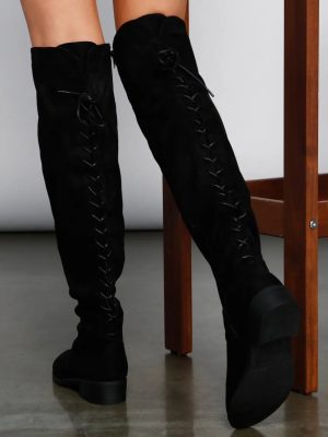 Walk It Out Faux Suede Lace Up Boots