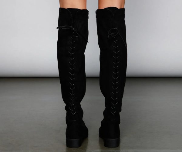 Walk It Out Faux Suede Lace Up Boots - Image 5