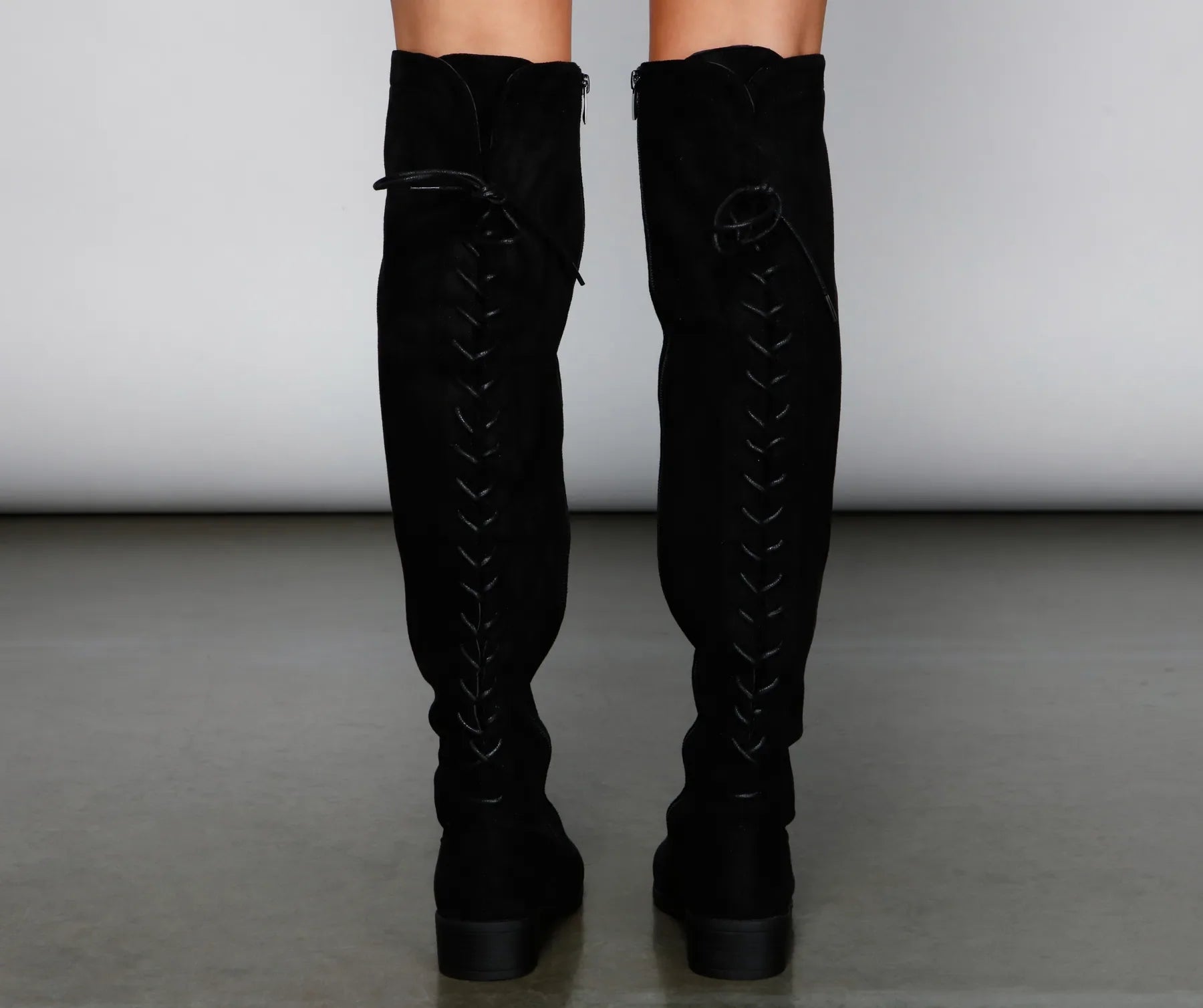 Walk It Out Faux Suede Lace Up Boots - Image 5