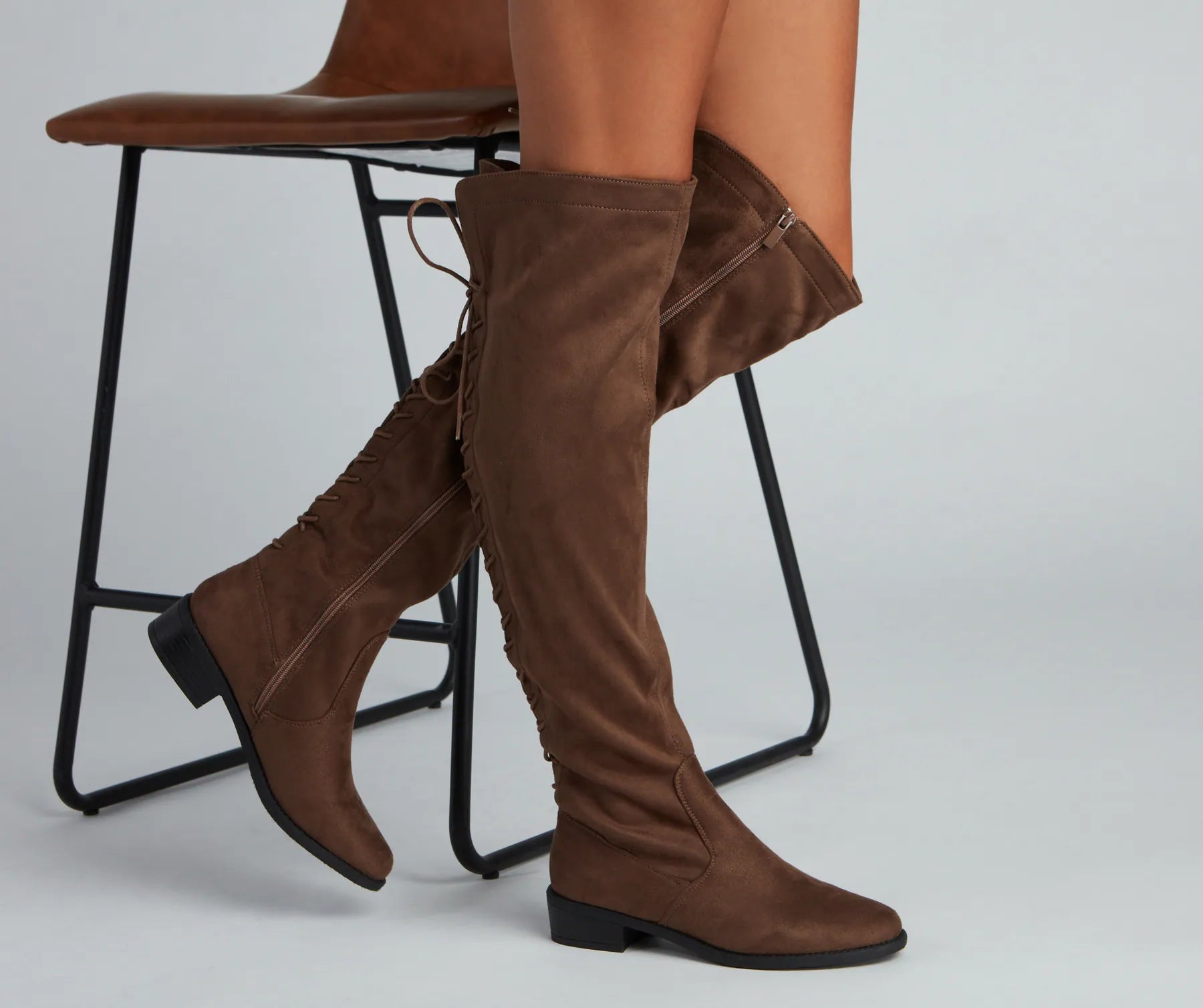Walk It Out Faux Suede Lace Up Boots - Image 10