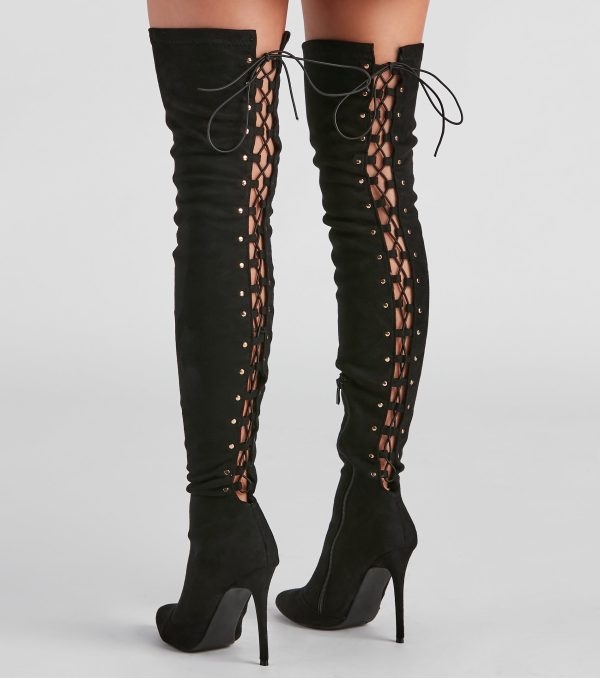 Stacked On Style Lace-Up Boots - Image 4