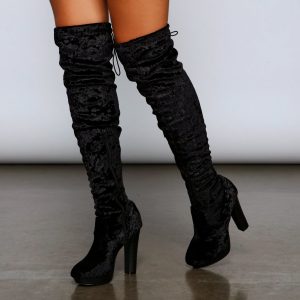 Luxe Lady Velvet Over-The-Knee Boots