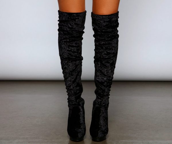 Luxe Lady Velvet Over-The-Knee Boots - Image 3