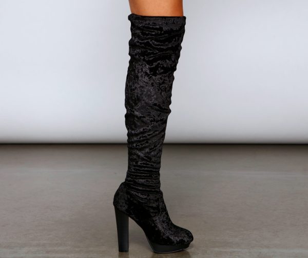 Luxe Lady Velvet Over-The-Knee Boots - Image 4