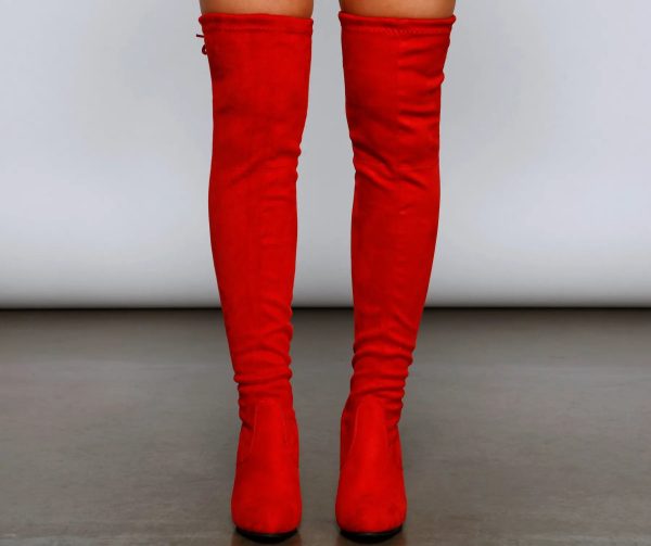 Chic Stunner Over The Knee Faux Suede Boots - Image 2