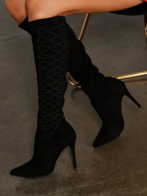 Level Up Faux Suede Stiletto Heel Boots