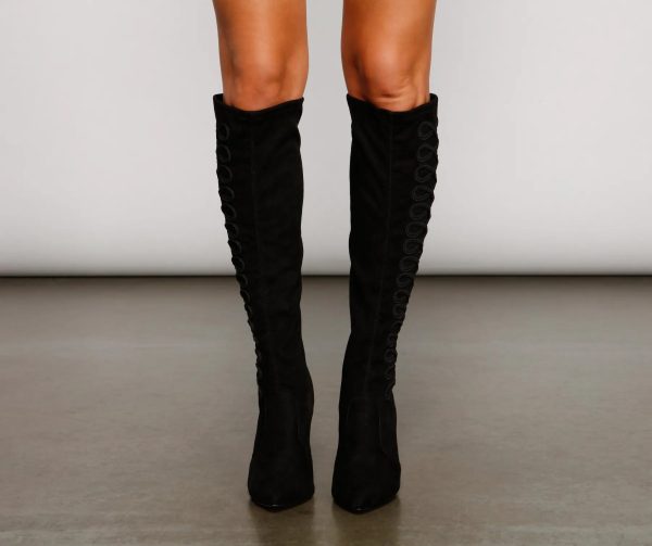 Level Up Faux Suede Stiletto Heel Boots - Image 2