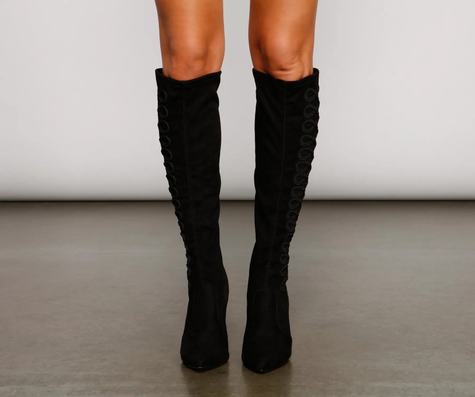 Level Up Faux Suede Stiletto Heel Boots - Image 2
