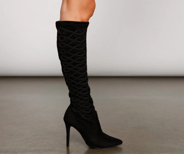 Level Up Faux Suede Stiletto Heel Boots - Image 4