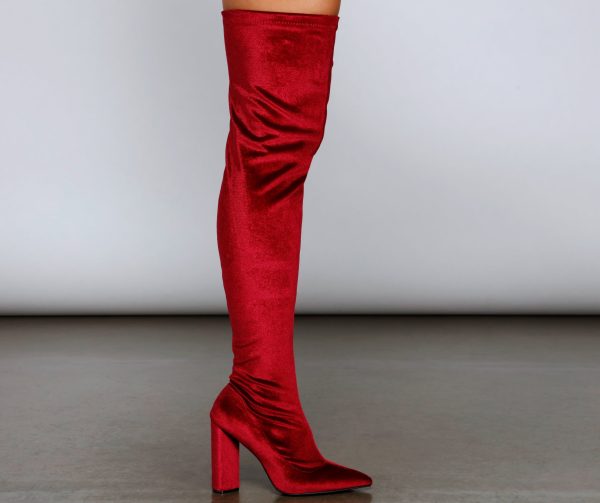 Chic Velvet Over-The-Knee Boots - Image 4