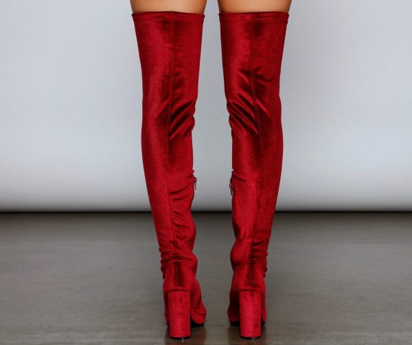 Chic Velvet Over-The-Knee Boots - Image 5