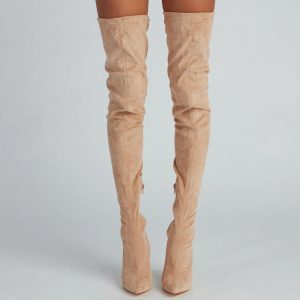 Raising The Bar Faux Suede Stiletto Boots