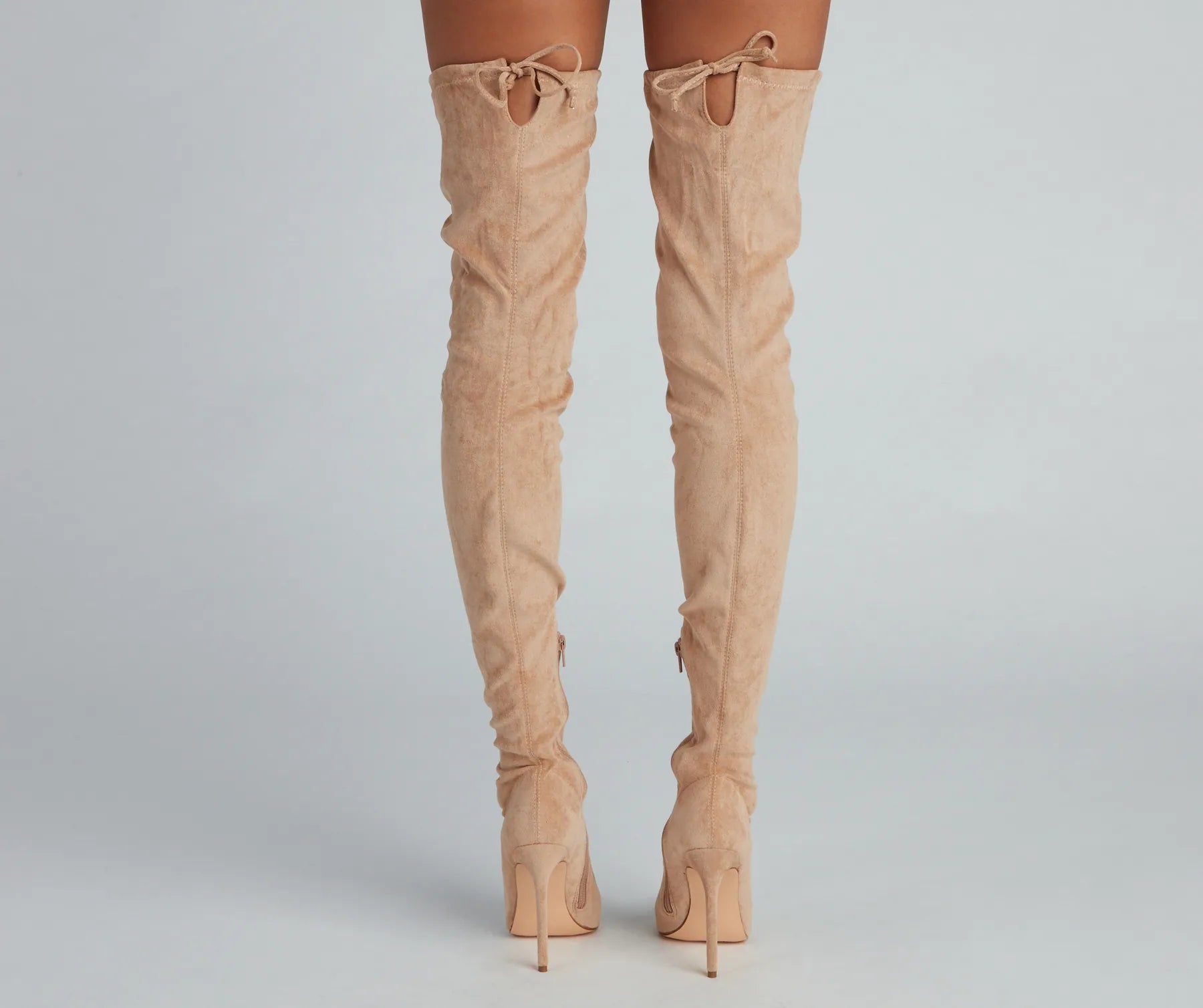 Raising The Bar Faux Suede Stiletto Boots - Image 4