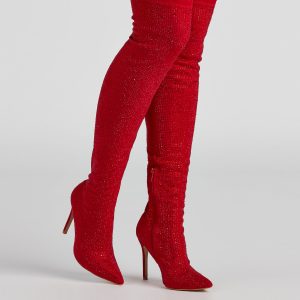 Stellar Shine Thigh-High Stiletto Boots