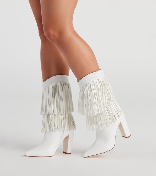Line Dance Fringe Cowgirl Boots - Image 5