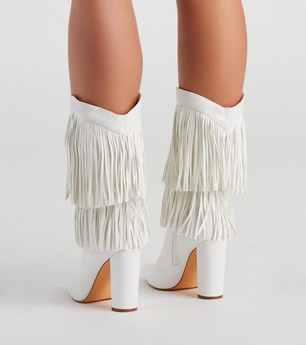 Line Dance Fringe Cowgirl Boots - Image 8