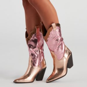 Howdy Partner Metallic Cowgirl Boots