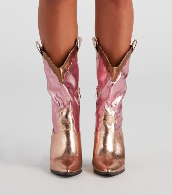 Howdy Partner Metallic Cowgirl Boots - Image 2