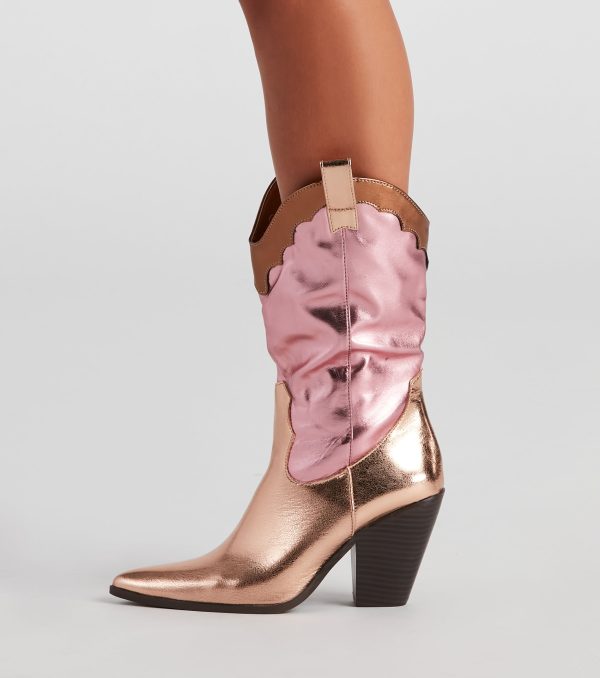Howdy Partner Metallic Cowgirl Boots - Image 3
