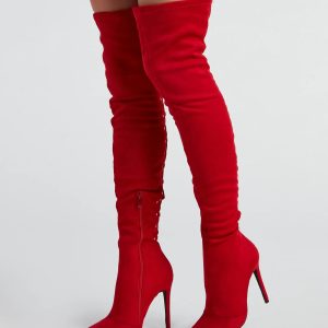 Sultry Lace-Up Thigh-High Boots