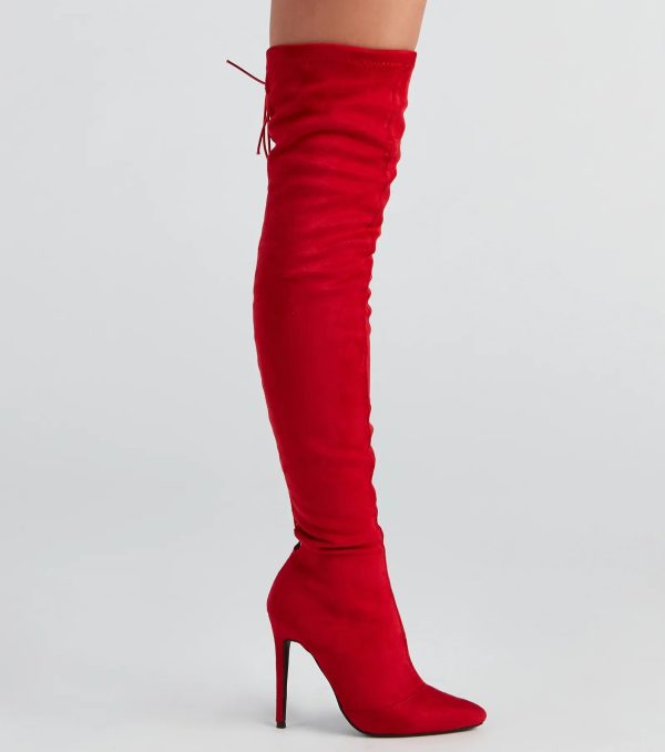 Sultry Lace-Up Thigh-High Boots - Image 4