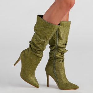 Shimmer Slouch Stiletto Boots