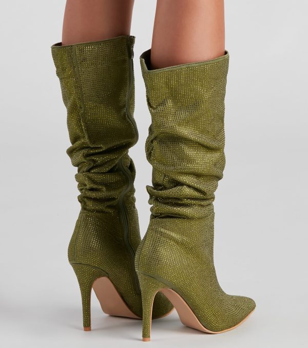 Shimmer Slouch Stiletto Boots - Image 4