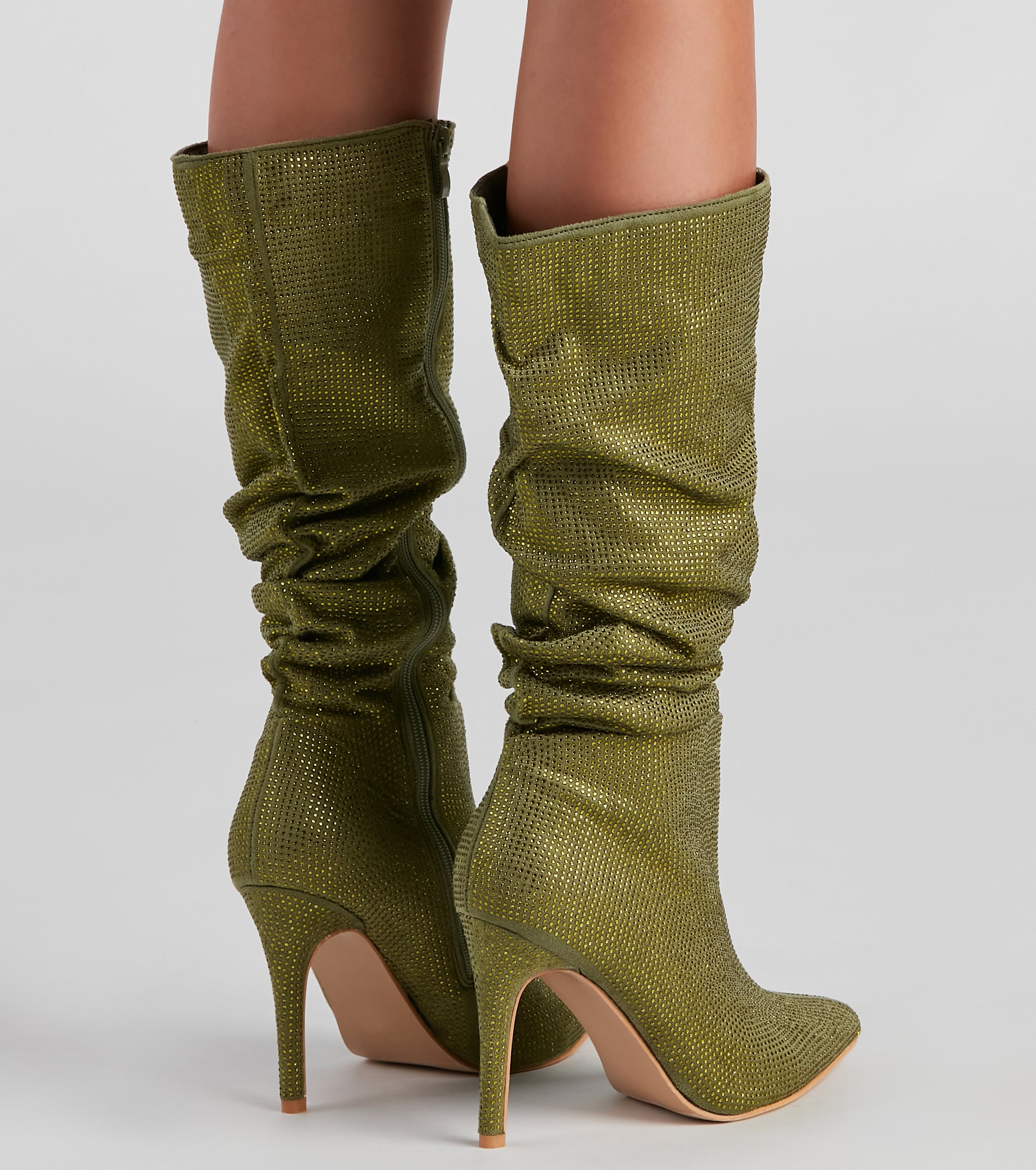 Shimmer Slouch Stiletto Boots - Image 4
