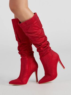 Shine Slouch Stiletto Boots