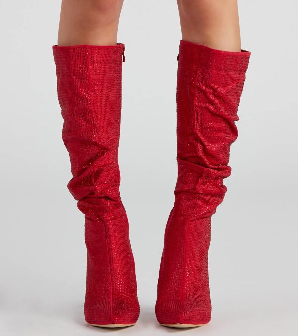 Shine Slouch Stiletto Boots - Image 2