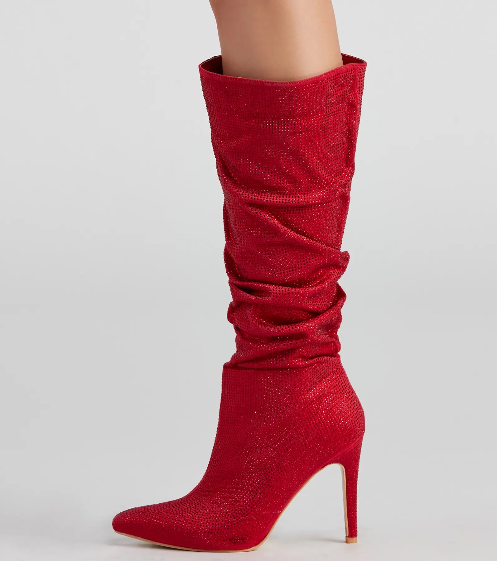 Shine Slouch Stiletto Boots - Image 3